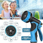 50 ft Expandable Garden Hose with 10 Function Nozzle Sprayer, Lightweight Flexible Water Hose with Durable Collapsible Latex Core & Solid Brass Fittings, 50ft Retractable Stretch Hose Black & Blue - Image 5