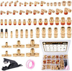 CheeMuii 60 Pcs Brass DOT Air Line Fittings Kit DOT Push to Connect Fitting by CheeMuii