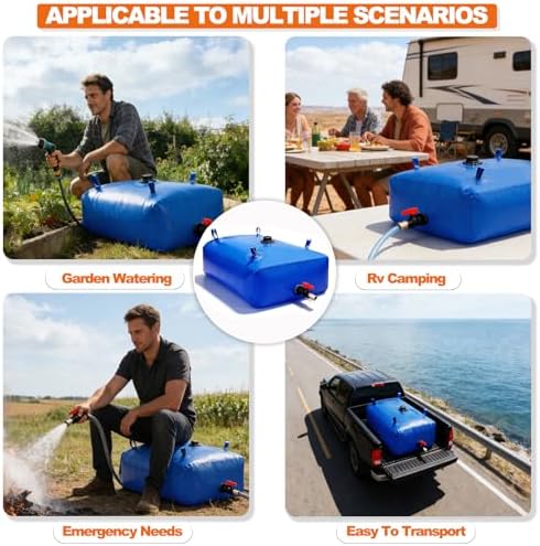 1000L/264Gal Water Bladder Tank, Foldable Portable Water Storage Container - Image 6