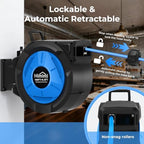 Retractable Air Hose Reel, 3/8" x 100 Ft Hybrid Hose Air Compressor Hose Reel with 6.5 Ft Lead-in Max 300 PSI, Air Hose with Any Length Lock, Automatic Rewind, 180° Swivel Bracket, Quick Coupler - Image 3