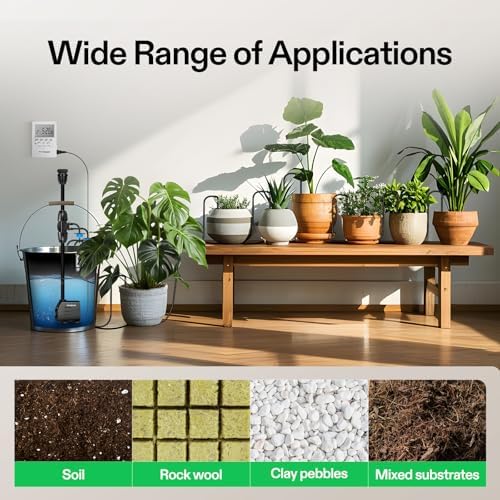 VIVOSUN Professional Automatic Drip Irrigation Kits, 15W Output, All in One Professional Grow Kit- Includes Pump, Timer and Regulator, 8 Drip Emitters Garden Plant Watering System Indoor Outdoor - Image 6