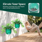 VICASKY 4pcs Hanging Plant Pots Green Hook Self Watering Plastic 6.5 Inch - Image 7