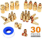 30 Pieces Solid Brass Air Fittings, Industrial Coupler and Plug - Image 3