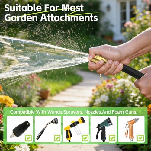 100ft Garden Hose – Lightweight & Flexible Water Hose, Leak-Proof Fabric & Non-Expandable with Shut-Off Valve for Yard, Outdoor Watering, Car Wash & RV - Image 7