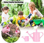 Metal Watering Can (1 Gallon) for Outdoor&Indoor Plants with Free Small Watering can for Kids, Plant Watering Can with Removable spout, Perfect for Garden Flower, Houseplants, Pink - Image 5