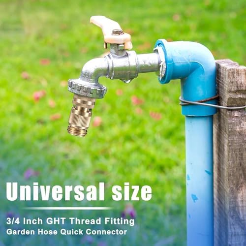 Therwen 16 Sets Garden Water Hose Quick Connector 3/4'', Brass Color - Image 4