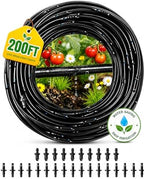 1/4 Drip Irrigation Tubing 200FT, Built-in 0.5 GPH Emitters, 6 Inch Spacing by Unknown