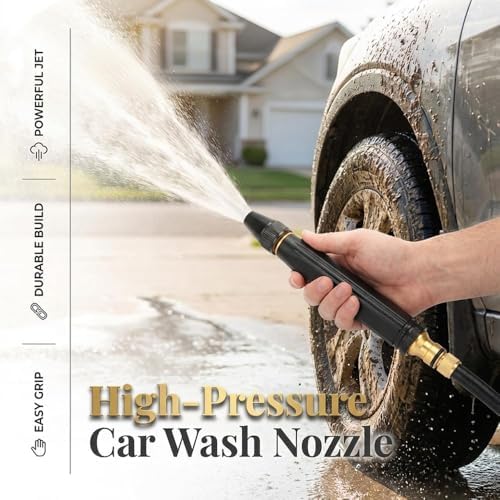 Upgrade Adjustable High Pressure Power Washer Wand With Booster Nozzle Hose,High-Pressure Car Washing Water Nozzle,2026 New Home Car Wash Water Gun-3 Interchangeable Nozzles. (Pacifier Interface) - Image 6