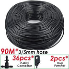 Garden 3/5mm PVC Hose Micro Drip Irrigation System, with 2-Way Connector 1/8'' Tubing Pipe Arrow Dripper Greenhouse(90M) - Image 2