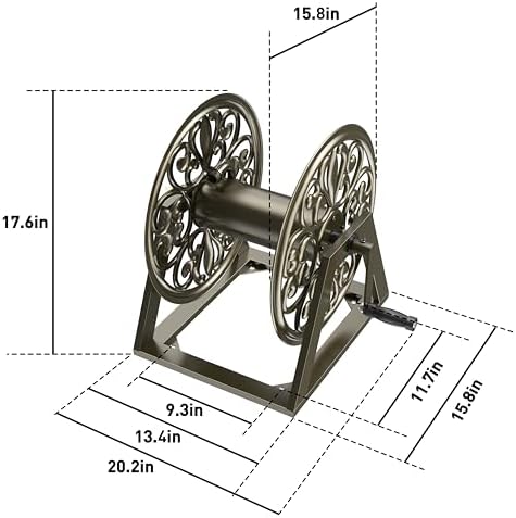 GOFORWILD Wall/Floor Mount Hose Reel, Holds 200-Feet of 5/8-Inch Hose - Image 4