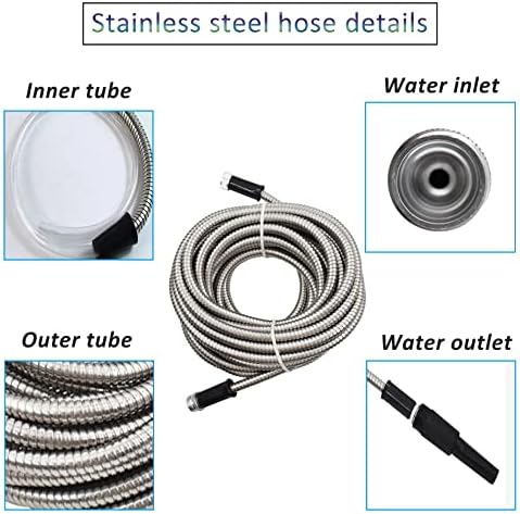 HOSTIC 100 FT 304 Stainless Steel Hose Flexible Lightweight Metal Garden Hoses Portable water pipe Suitable for Indoor and Outdoor - Image 2