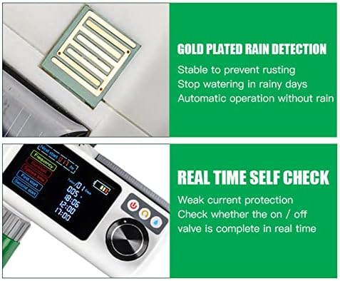 Solar Powered Sprinkler Timer with Rain Sensing and IP68 for Garden Irrigation — Automatic Self Inspection, Large Display - Image 2