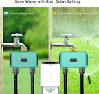 Smart WiFi Sprinkler Timer with Gateway, 2 Water Outlet Garden Hose Timer - Image 2