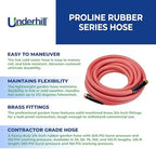 Underhill Proline Rubber Series Heavy-Duty Garden Hose for Hot or Cold Water, Lightweight, 500 PSI BP, 150 PSI WP, H75-025PRO-R 3/4 Inch x 25 ft Red - Image 3