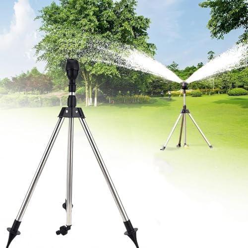 360 Rotating Garden Sprinkler On Adjustable Tripod Base 1Inch Hose Adapter Fit for Patios Greenhouses Flowerbed Watering ABS Garden Watering - Image 7