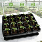 RooTrimmer 5 Pack Soil Blocking Trays with 2.8 inch (7CM) Square Nursery Pots 100pcs, Plastic Flat Plant Tray for Holding or Collecting Drainage Water, Seed Starter Tray for Seed Germination (Black) - Image 5