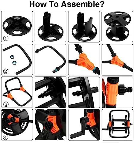 Garden Hose Reel, Small Portable Garden Hose Reel, Heavy Duty Tangle Free Garden Hose Storage Cart, Mobile Garden Hose, Space Saving Cord Storage Reel - Image 6