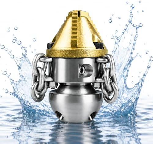 Anrain 3/8" NPT Sewer Jet Nozzle, 70L/min High-Pressure Drain Cleaner with Sharp Tip & Removable Chains, Compatible with 70L/min Pressure Washers for Pipe Blockages (Roots, Deposits) by Anrain