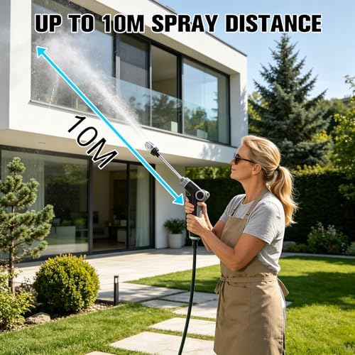 Turbo High Pressure Washer Gun, Heavy Duty Garden Hose Nozzle, Turn Any Hose into a High Pressure Water Cleaning Jet, Multi-Function Water Sprayer for Yard, Car, Pet Washing & Outdoor Cleaning - Image 4