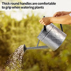 1.75 Gallon Outdoor Galvanized Metal Watering Can for Garden Plants, Vintage Zinc Watering Can with Removable Spray Spout, Ideal for Outdoor Use (Silver) - Image 5