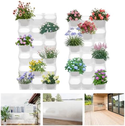 36 Pots Vertical Garden Planter Self Watering Vertical Wall Planter Wall-Mounted Stackable Hanging Planters for Indoor/Outdoor (White) - Image 4
