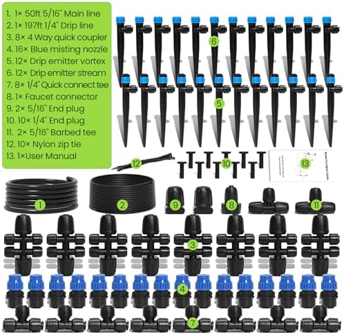 Bonviee Drip Irrigation System Kit for Garden Watering, 247FT Quick Connect - Image 4