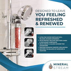 Filtered Shower Head with Handled by MineralStream, High Pressure Water Saving Shower Head with Hose and Filter Beads for Hard Water with Rainfall, Jet and Massage settings - Image 4