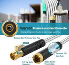 Metal Garden-Hose 200Ft Stainless Steel Water Hose Heavy Duty with 10 Way Nozzle-Flexible Lightweight Durable No Kink & Tangle，Strong 3/4’’ Solid Metal Fitting Shut-Off Valve for Outdoor Yard - Image 2