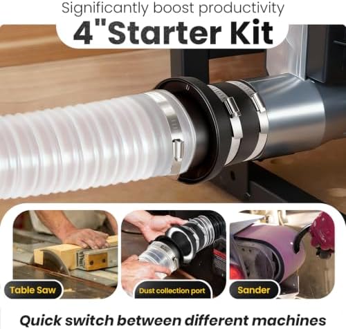4" Magnetic Dust Collection Fittings,8 high-Strength Magnets,One-to-Many Magnetic Starter Kit,1s Connect and Disconnect—Enabling efficient Hose Transfer Between Different Machines,365 Days Warranty - Image 3