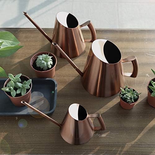 Jeffergarden Watering Can Stainless Steel Watering Pot, Long Spout Metal Kettle 400ml 900ml 1500ml, Bronze Can for Indoor Outdoor Plants Bonsai s Office Garden (Large Size 3.8x7.8cm) - Image 3