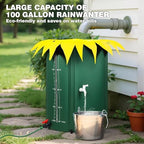 Rain Barrel Water Collection System, 100 Gallon Portable Foldable PVC Rainwater Collector with Spigots and Overflow Kit for Eco-Friendly Water Storage - Image 2
