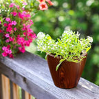10 in Self-Watering Planters, 2-Pack, 10 Inch, Dark Brown Wood Look - Image 4