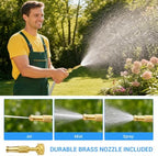 100 FT Stainless Steel Garden Hose, Heavy-Duty Water Hose with Adjustable Brass Nozzle, No Kink & Leak-Resistant, Lightweight Flexible Hose for Lawn, Yard Watering, RV & Car Washing - Image 5
