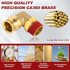 90° Swivel Male Elbow, 3/4" Tube x 3/4" NPT, DOT Approved 5PCS - Image 2