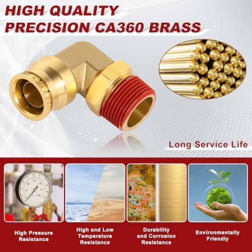 90° Swivel Male Elbow, 3/4" Tube x 3/4" NPT, DOT Approved 5PCS - Image 2