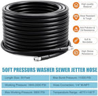 Sewer Jetter Kit for Pressure Washer, 50FT 5800PSI Drain Jetter Hose Kit - Image 3