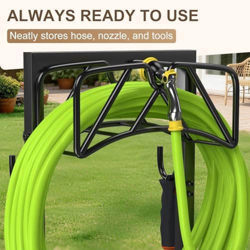 Garden Hose Holder Stand Heavy Duty with Tool Hooks 150 FT - Image 4