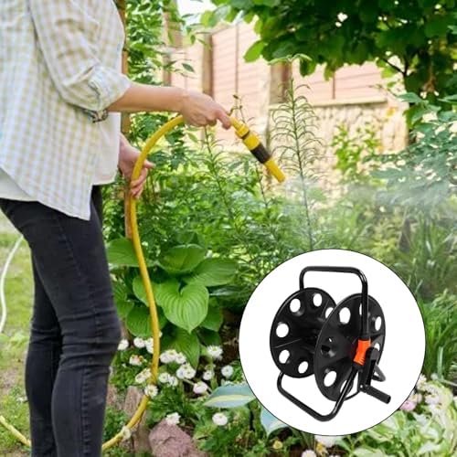 Hose Reel Cart for Garden Lawn, Hold Up to 164ft. of 1/2in Hose, Portable Outdoor Floor Stable Water Pipe Holder Freestanding, Garden Hose Reel for Outside, Irrigation - Image 3