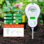 6-in-1 Soil Moisture Meter, PH Tester, Soil Moisture, Fertility, Sunshine Intensity, Temperature, Humidity, with Removable Probe for Gardens, Lawns, Farms (Including 1*AAA Batteries) (3) - Image 2