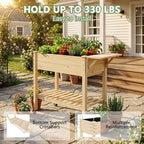 Raised Garden Bed with Legs and Wheels, Self-Watering System, 34x18x30in Elevated Planter Box with Storage Shelf & Liner for Flowers Vegetables Herbs, Raised Bed for Outdoor/Balcony/Patio - Image 6