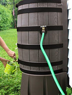 Good Ideas Rain Wizard 50 Gallon Plastic Rain Water Collection Barrel Stand, Oak - Image 3