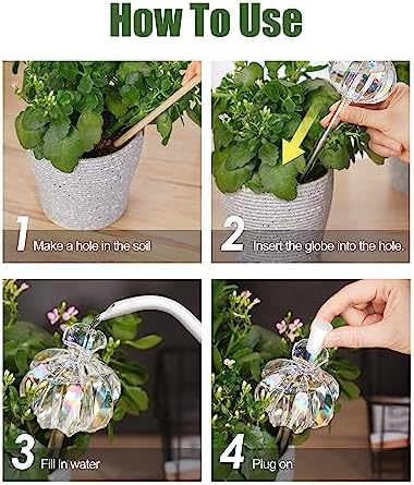 NiHome Cactus-Shaped Glass Plant Self-Watering Globes 6-Pack, Glass Waterer Stakes for Potted Plants, Automatic Mini Irrigation System, Adorable Gardening Tool (Iridescent, 3 Large + 3 Medium) - Image 7