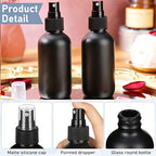 Yungyan 100 Pcs 4 oz Mini Glass Spray Bottles Empty Small Essential Oil Bottles Fine Mist with 3 Funnel 5 Dropper Cleaning Brush for Hair Travel Plants Perfumes(Black) - Image 4