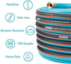 Upgraded Kink Free Hybrid Garden Hose 100ft 5/8", Thickened Heavy Duty Water Hose with Brass Solid Connector，Lightweight Flexible Tough Rubber Hose with Nozzle,Durable Yard Outdoor Hose - Image 6