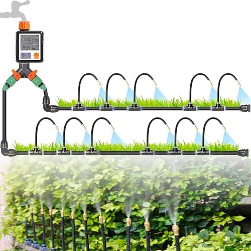 360° Bendable Drip Irrigation Kit, Bendable Drip Garden Watering System, Automatic Irrigation Equipment Set, High Pressure Resistance, Smart Timer, for Greenhouse Flower Beds Lawn 40m by Unknown