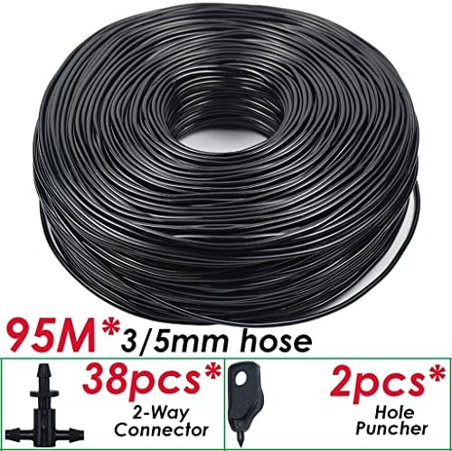 Garden 3/5mm PVC Hose Micro Drip Irrigation System, with 2-Way Connector 1/8'' Tubing Pipe Arrow Dripper Greenhouse(95M) - Image 2