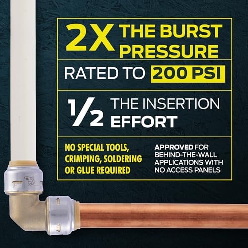 SharkBite Max 30 In. Faucet Hose and 60 In. Dishwasher Connector with Dual Shut-Off Valve, 1/2 Inch PTC x 1/2 Inch FIP x 3/4 Inch FHT, PEX Pipe, Copper, CPVC, PE-RT, UR26039 - Image 3