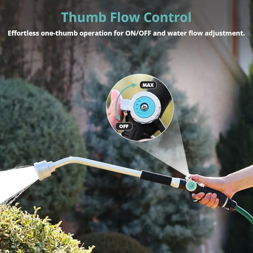 QUOBAS 24"Watering Wand with Interchangeable Spray Head, Garden Hose Nozzle - Image 4