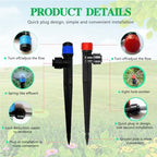 82FT Drip Irrigation Kit, 1/4-inch Drip Irrigation Emitter, Fan-Shaped Drip Irrigation Emitter, Quick-Connect Automatic Drip Irrigation System, Suitable for Watering Plants in Flowerpot Elevated Bed. - Image 5