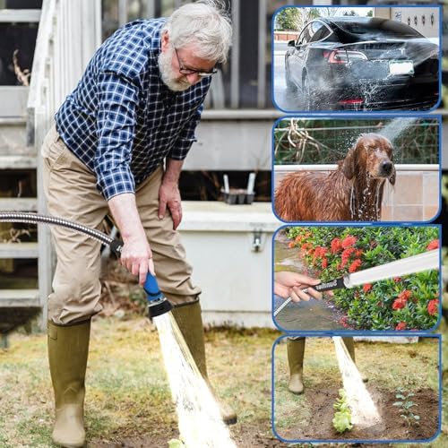 Metal Garden Hose 50 Ft With Hose Nozzle, Flexible Stainless Steel Garden Hose 50 Ft, Heavy Duty Water Hose for Outdoor Garden Watering Washing (50FT) - Image 6